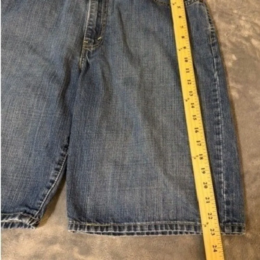 Levis 569 Loose Straight Denim Shorts Mens 36 Medium Wash Blue Baggy Jorts Y2K